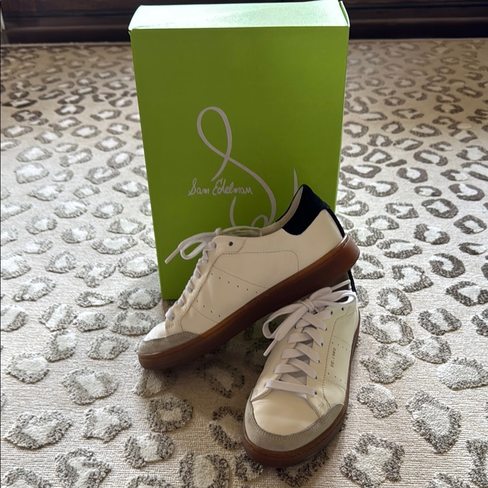 Sam Edelman Jodi White Sneakers with Gum Sole
